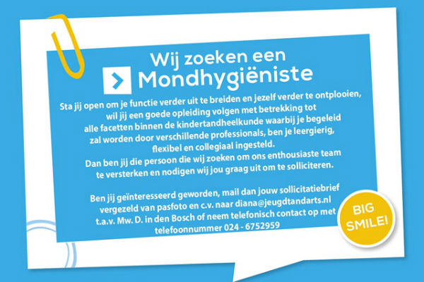 Vacature Jeugdtandarts